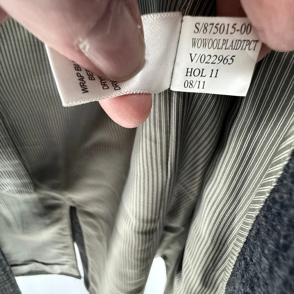 Banana‎ Republic Men's Gray Plaid Wool Blend Blazer Sport Coat Jacket
